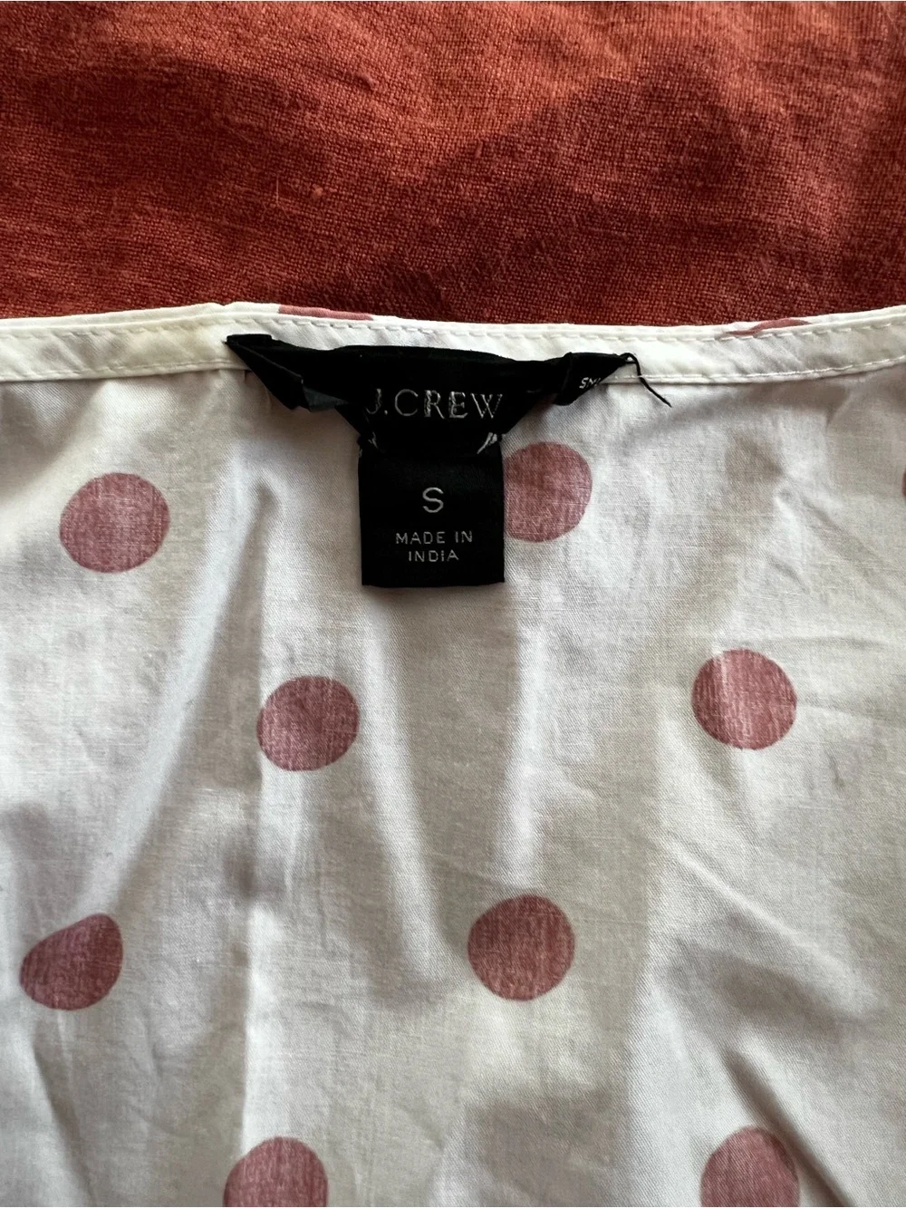 Flowy White Pink Polka Dot Wrap Mini Dress with Puff Sleeves | Size S | Cotton